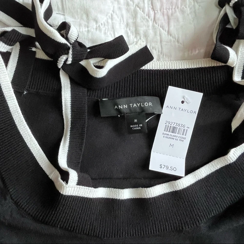 Ann Taylor black off the shoulder sweater - NWT! - Picture 3 of 6